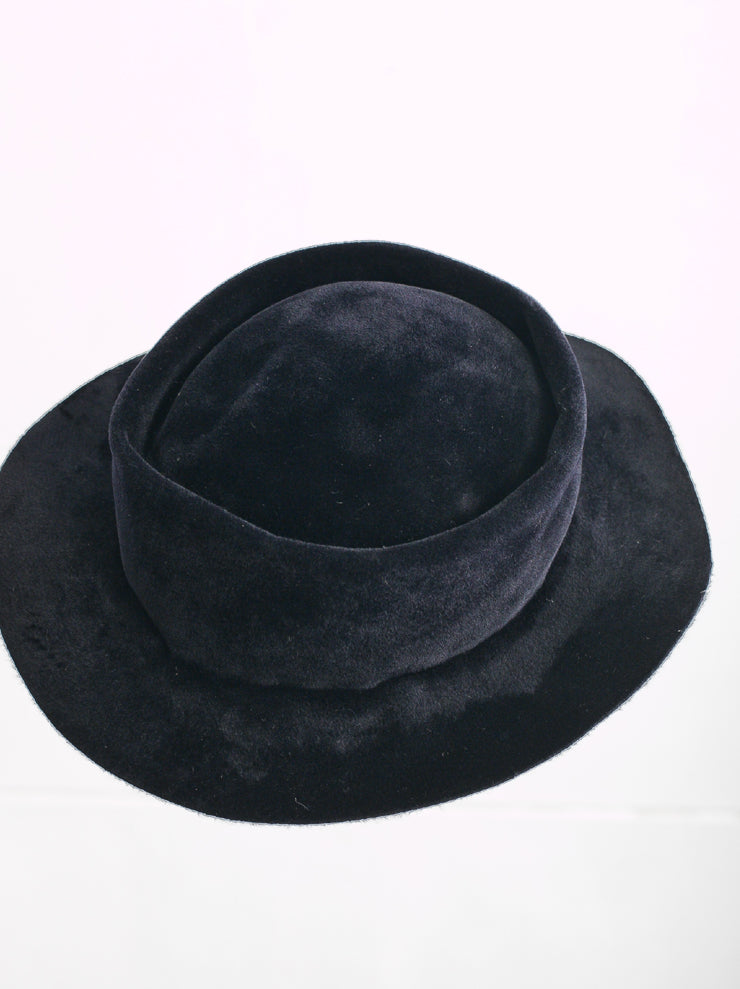 HORISAKI<br> RHKNK006PLSV Vintage Rabbit Fur Felt Hat MIDNIGHT BLUE