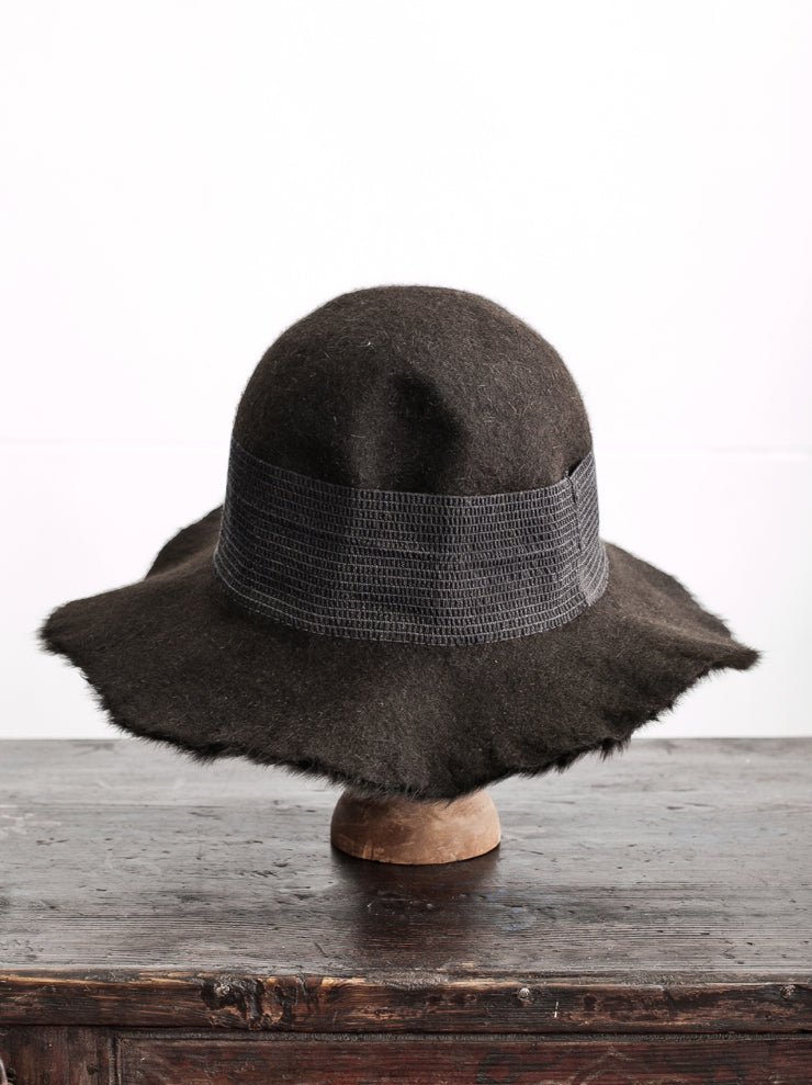 HORISAKI<br> RHOS008PLPP Vintage Rabbit Fur Felt Reversible Hat BROWN