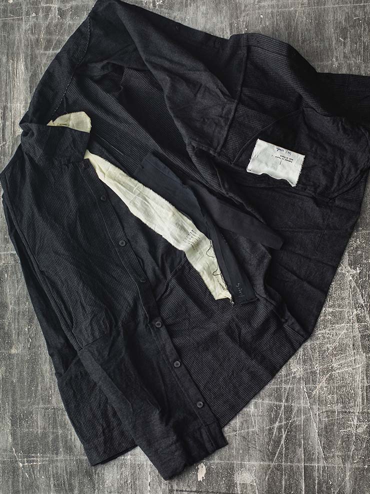 ATELIER SUPPAN<br> MENS mixed material wool pocket shirt