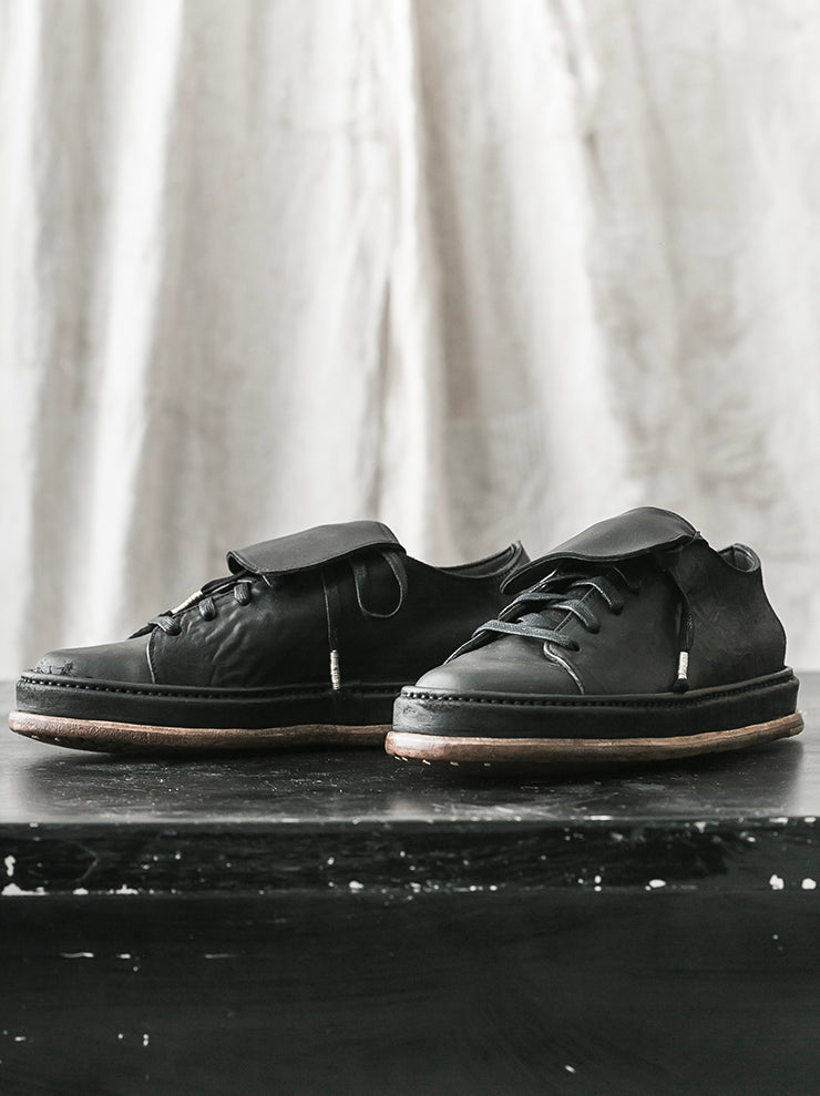 SEYE <br>MENS Low overtan leather shoes / BLACK×NATURAL