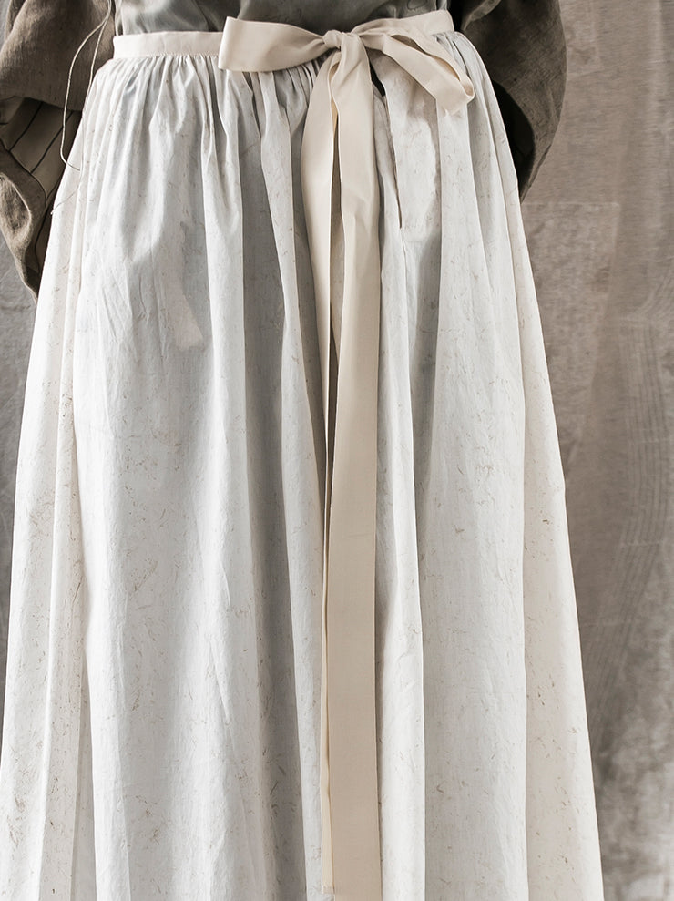 UMA WANG<br />フレアスカート WHITE/TAN