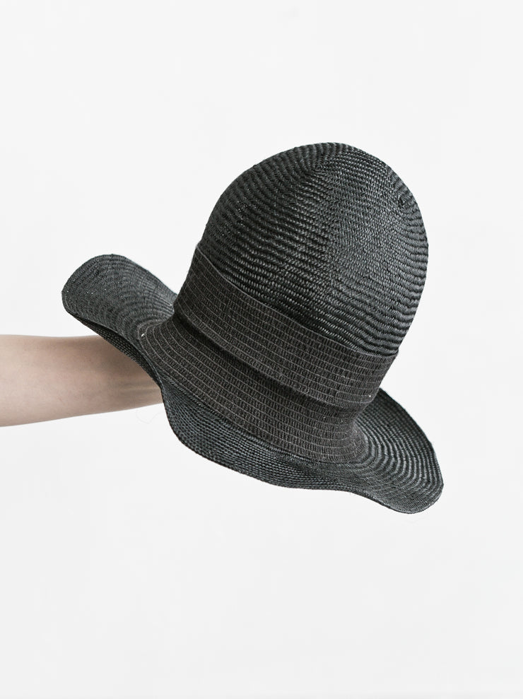 HORISAKI<br> SHMI005 Sisal Straw Hat BLACK