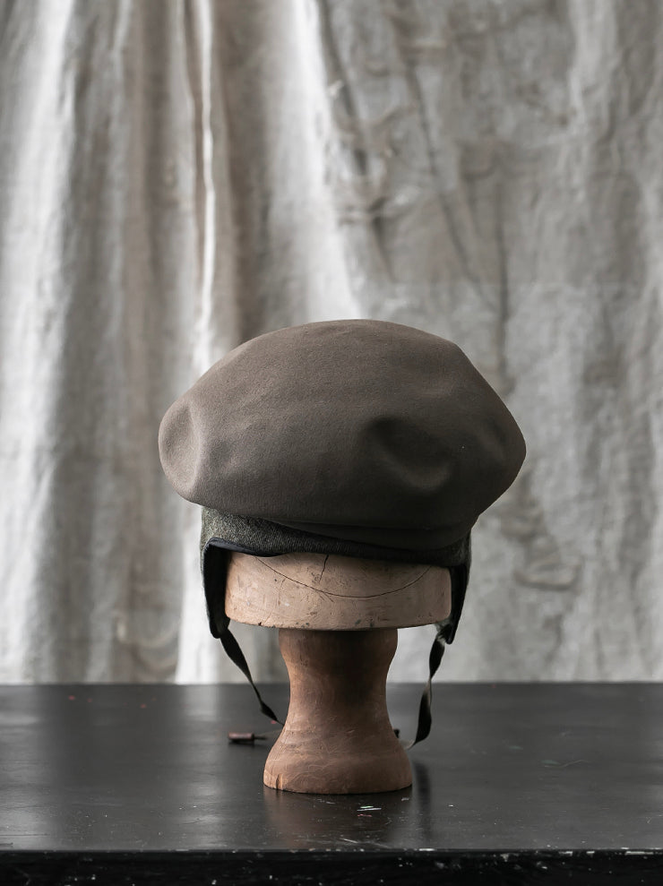 HORISAKI<br> Limited edition 2021 No. 02 Beaver Fur Felt Earflap Beret Cap/TAUPE EB