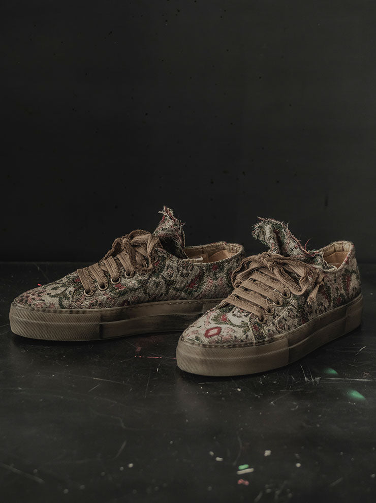 UMA WANG<br> WOMENS Low-cut tennis shoes / TAN×RED×GREEN