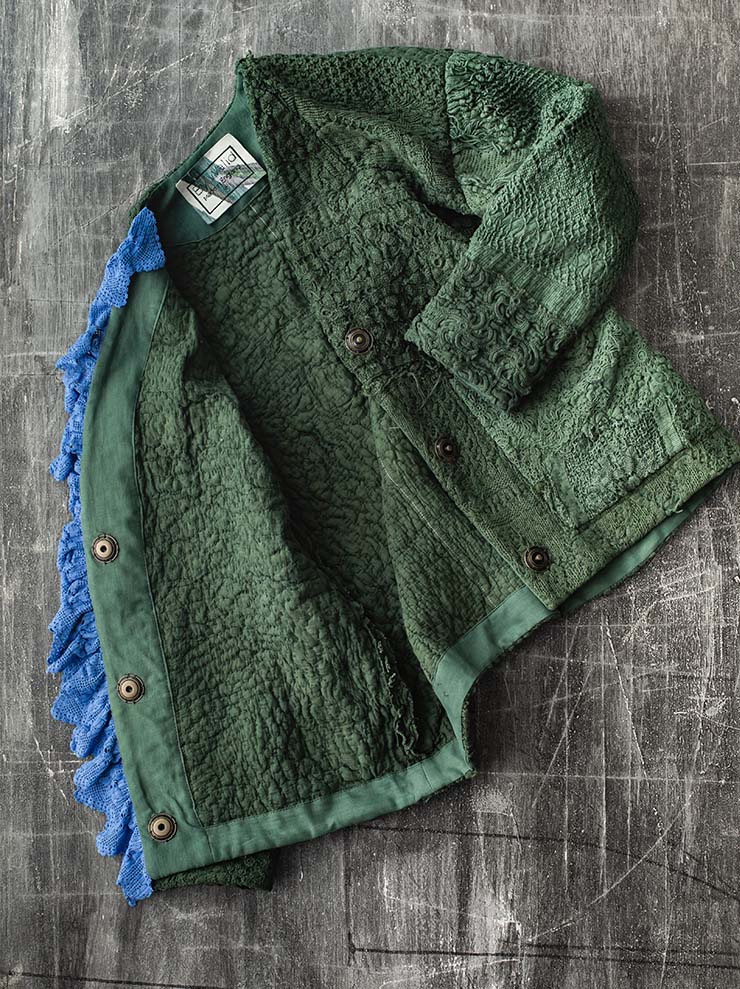 By Walid<br> Women's Cardy Jacket / GREEN & BLUE