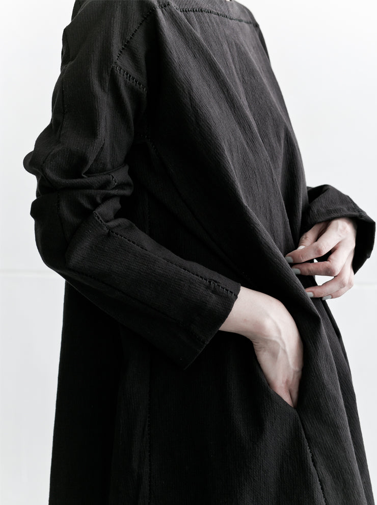 A DICIANNOVEVENTITRE <br>ウィメンズ コットンリネンストレッチドレス V01 / BLACK