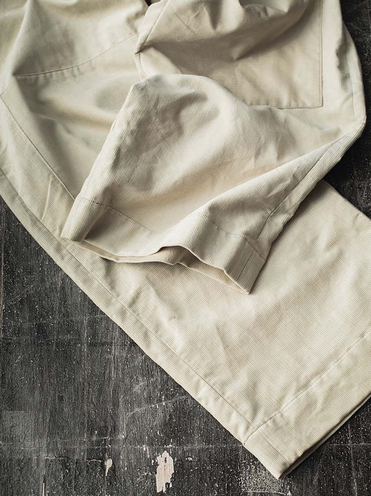 ATELIER SUPPAN<br> MENS beige corduroy large trousers