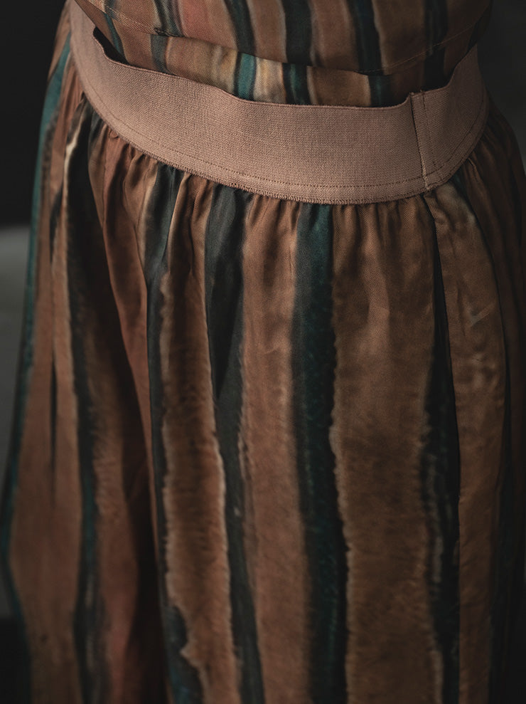 UMA WANG<br> WOMENS printed wide pants / MUSTARD