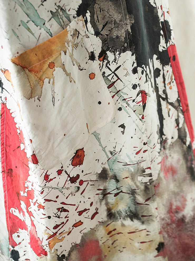 DISTORTION3<br> UNISEX Oversized Long Shirt (MASATO TSUTSUMI) COLOR PAINT