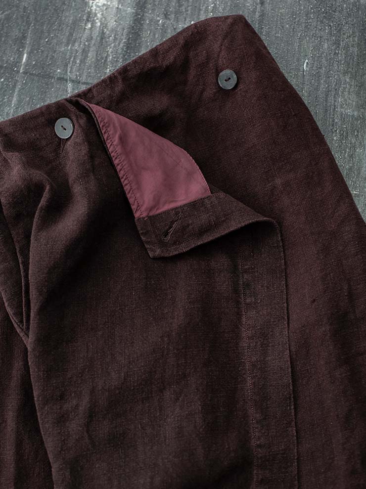 ATELIER SUPPAN<br>WOMENS リネンスカート /  DARK BURGUNDY RED