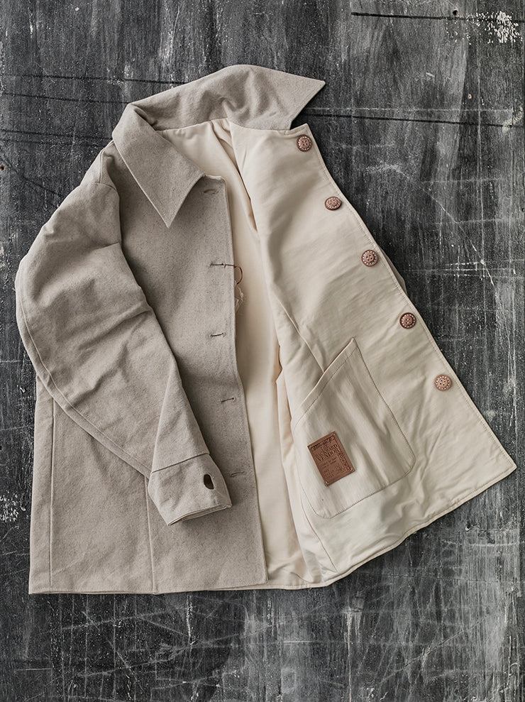 THE BACKWARD VENDOR<br>UNISEX リバーシブルヒーロージャケット / CREAM & LINEN