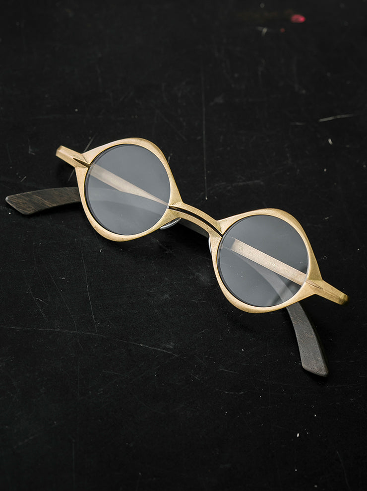 RIGARDS×DETAJ<br> Copper x solid wood sunglasses GOLD PATINA / RG0825DT