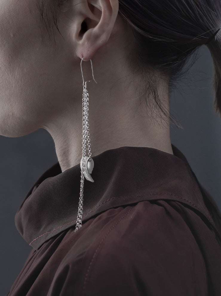 UMA WANG × DETAJ<br> CONCRETE SILVER EARRINGS / WHITE