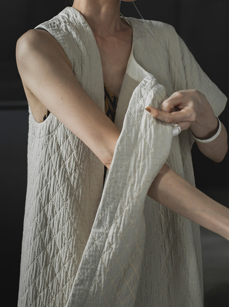 UMA WANG <br>Womens アシンメトリードレス / OFF WHITE