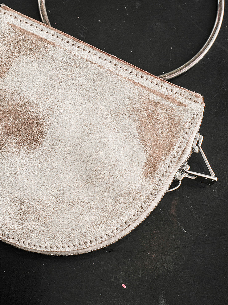 GUIDI<br> RING HANDBAG S06RU COATED WHITE
