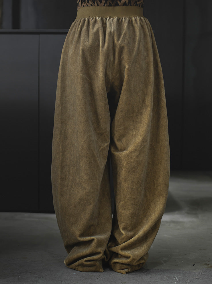 UMA WANG<br> WOMENS Pollock pants / TAN & RED