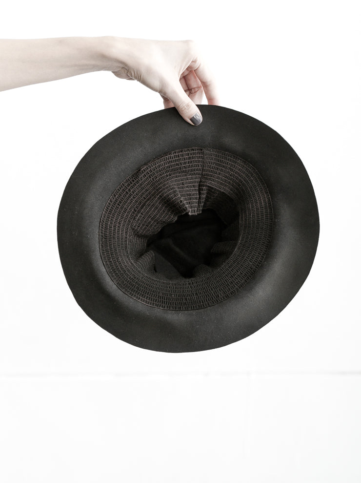 HORISAKI<br> Easy Burned Beaver Fur Felt Unisex Hat GRAY