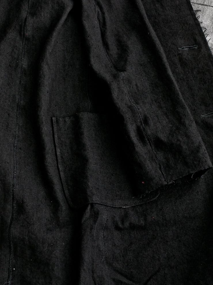 By Walid<br />ウィメンズロリコート BLACK / scar stitch 19th century linen