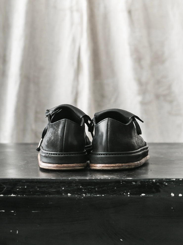 SEYE <br>MENS Low overtan leather shoes / BLACK×NATURAL