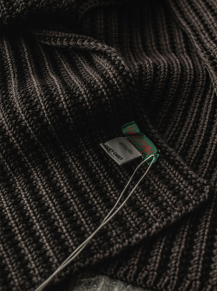 CASEY CASEY<br> UNISEX open rib long scarf / BROWN