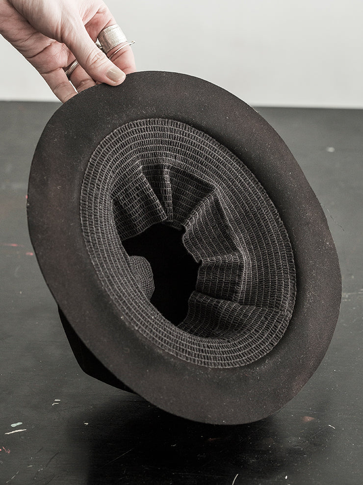 HORISAKI<br> BHDS004 Beaver Fur Felt Easy Barn Hat BLACK