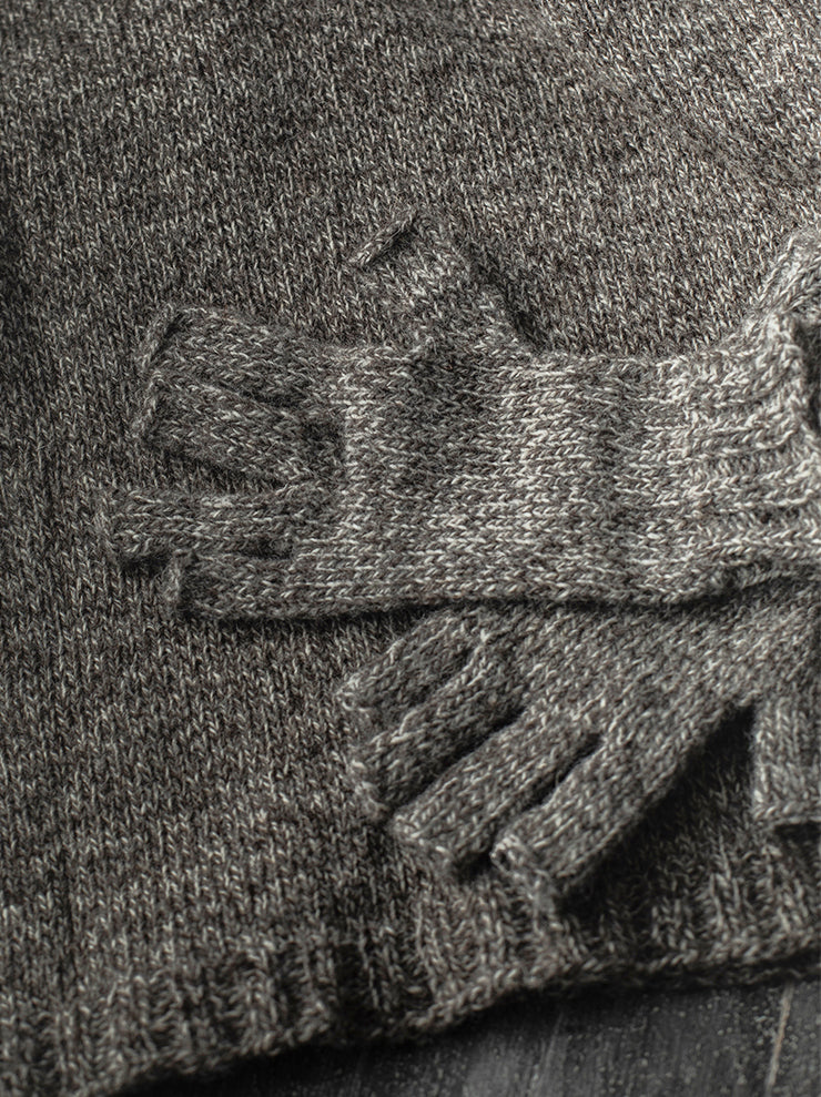THE BACKWARD VENDOR<br> WOMENS finger jumper knit / GRAY