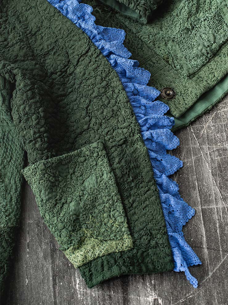 By Walid<br> Women's Cardy Jacket / GREEN & BLUE