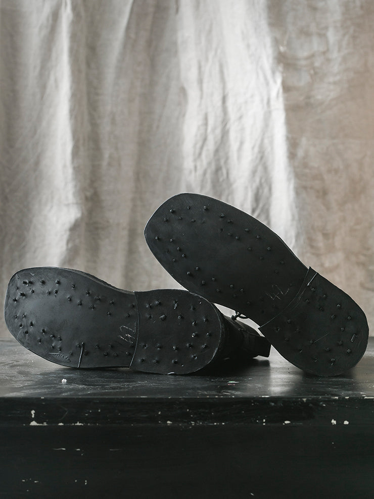 MATTHIAS WINKLER<br />MENS Antique Leather Boots / PATCH WORK BLACK