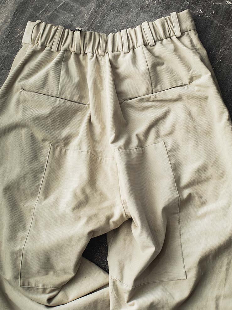 ATELIER SUPPAN<br> MENS beige corduroy large trousers