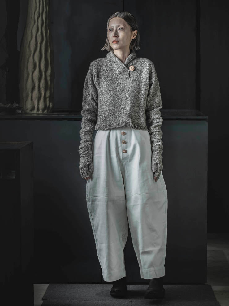 THE BACKWARD VENDOR<br> WOMENS finger jumper knit / GRAY