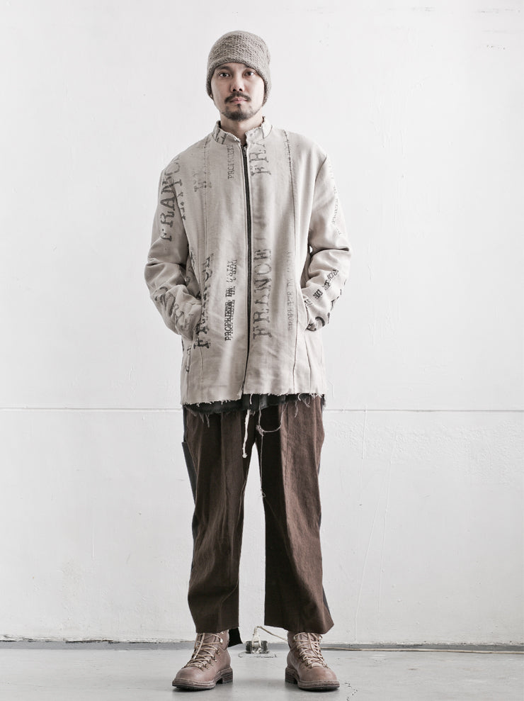 By Walid <br>Men's Albert jacket PRINT / military canvas cotton / SIZE L