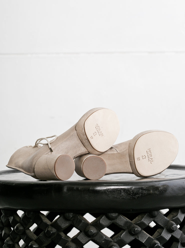 G?RAN HORAL <br>Open toe lace-up ankle heel boots Shell