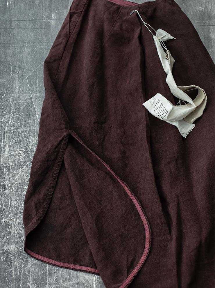 ATELIER SUPPAN<br>WOMENS リネンスカート / DARK BURGUNDY RED