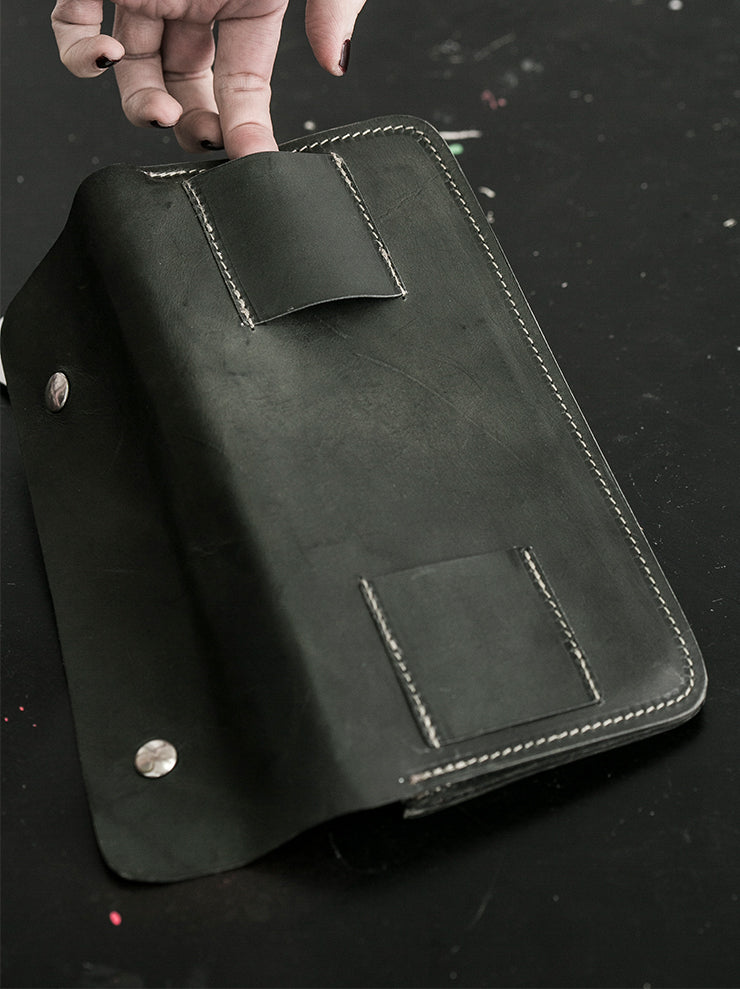 GUIDI<br> Large wallet MILITARY GREEN CV31T / PRESSED KANGAROO