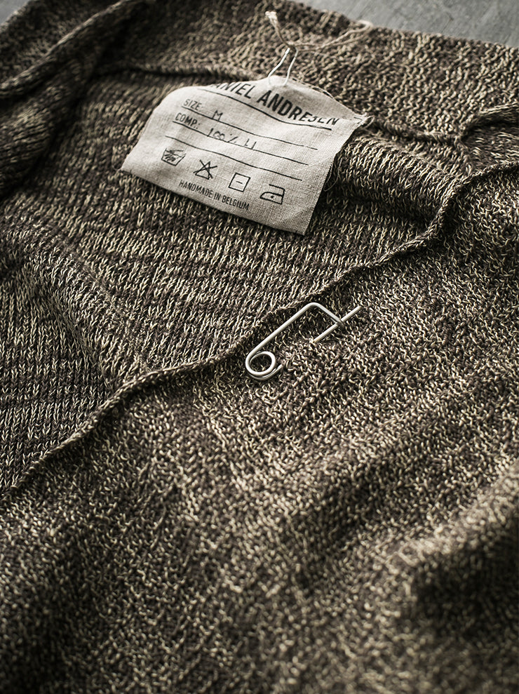 DANIEL ANDRESEN<br> APPLE linen knit cardigan NOUGAT×CORN
