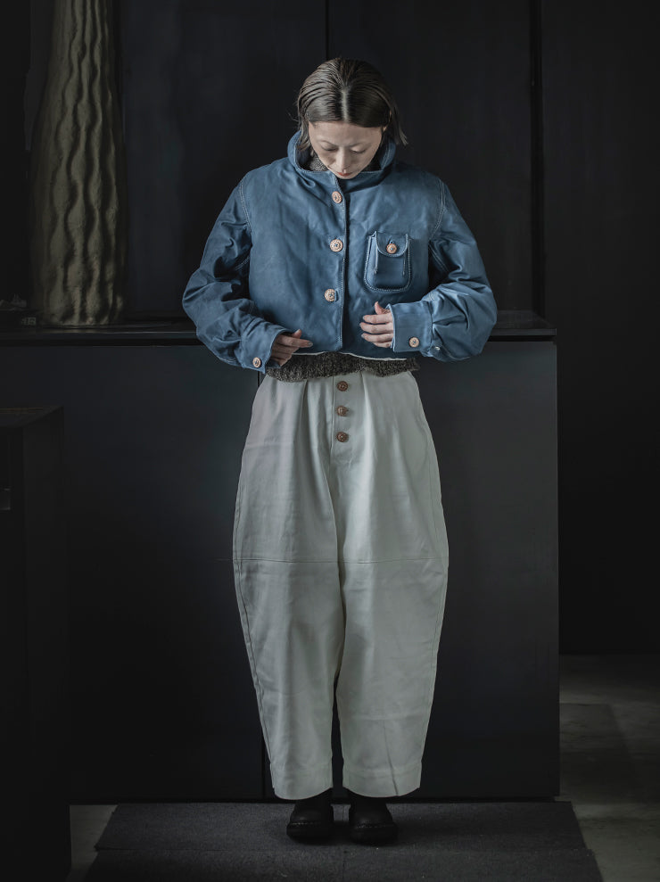 THE BACKWARD VENDOR<br> UNISEX Flying Short Jacket / INDIGO