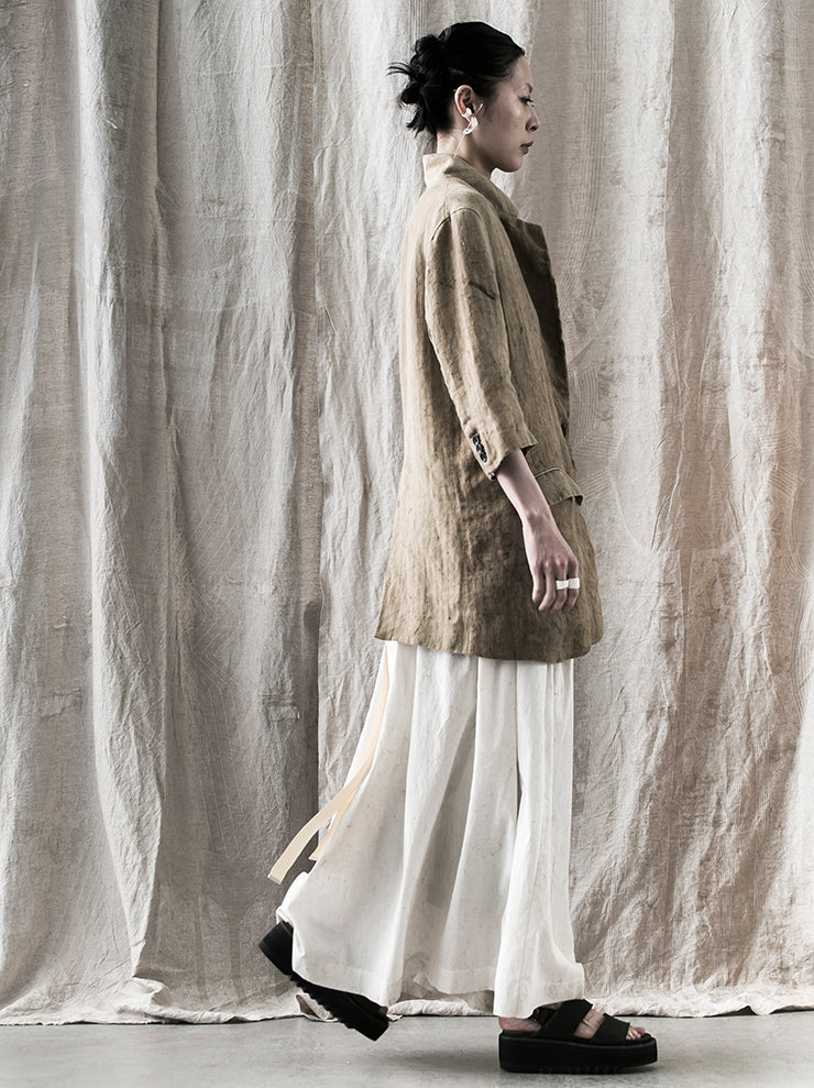 UMA WANG<br />フレアスカート WHITE/TAN
