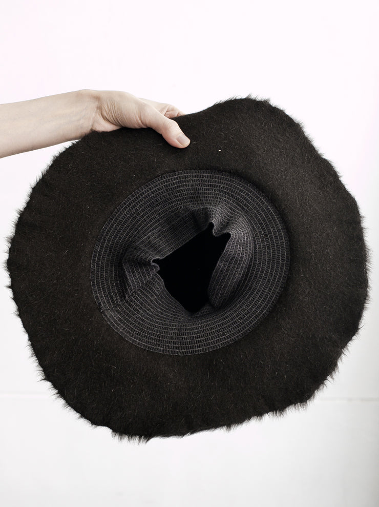 HORISAKI<br> RHOS008PLPP Vintage Rabbit Fur Felt Reversible Hat BROWN