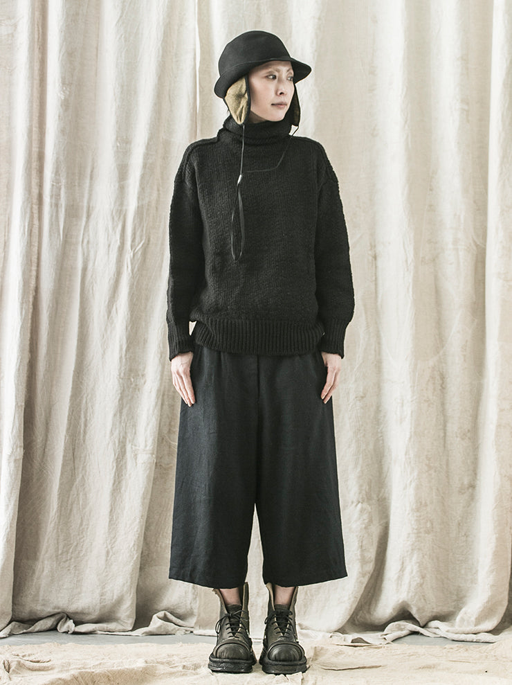 DANIEL ANDRESEN<br> Chunky turtle knit BLACK