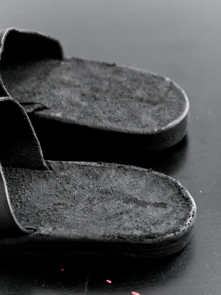 DIMISSIANOS&MILLER<br> Women's wedge sole thong sandals BUFFALO / BLACK