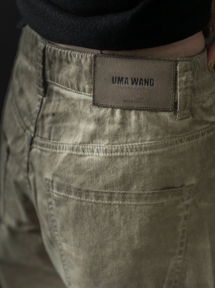 UMA WANG<br> WOMENS cotton trousers / TAN