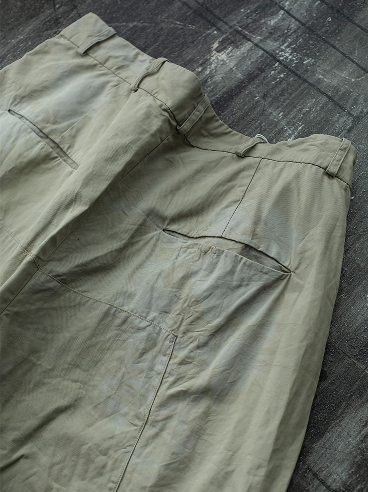 ATELIER SUPPAN<br> MENS Cotton Trousers / GRAY BEIGE TYE AND DYE