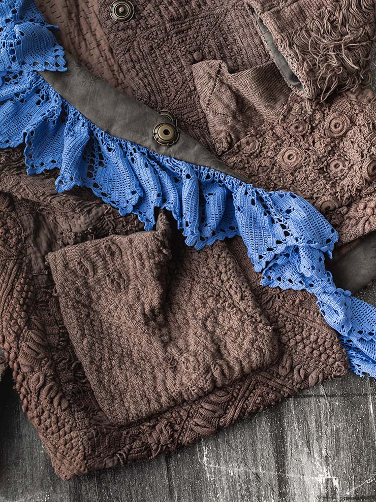 By Walid<br> Women's Cardy Jacket / BROWN & BLUE
