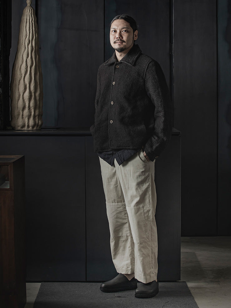 ATELIER SUPPAN<br> MENS beige corduroy large trousers