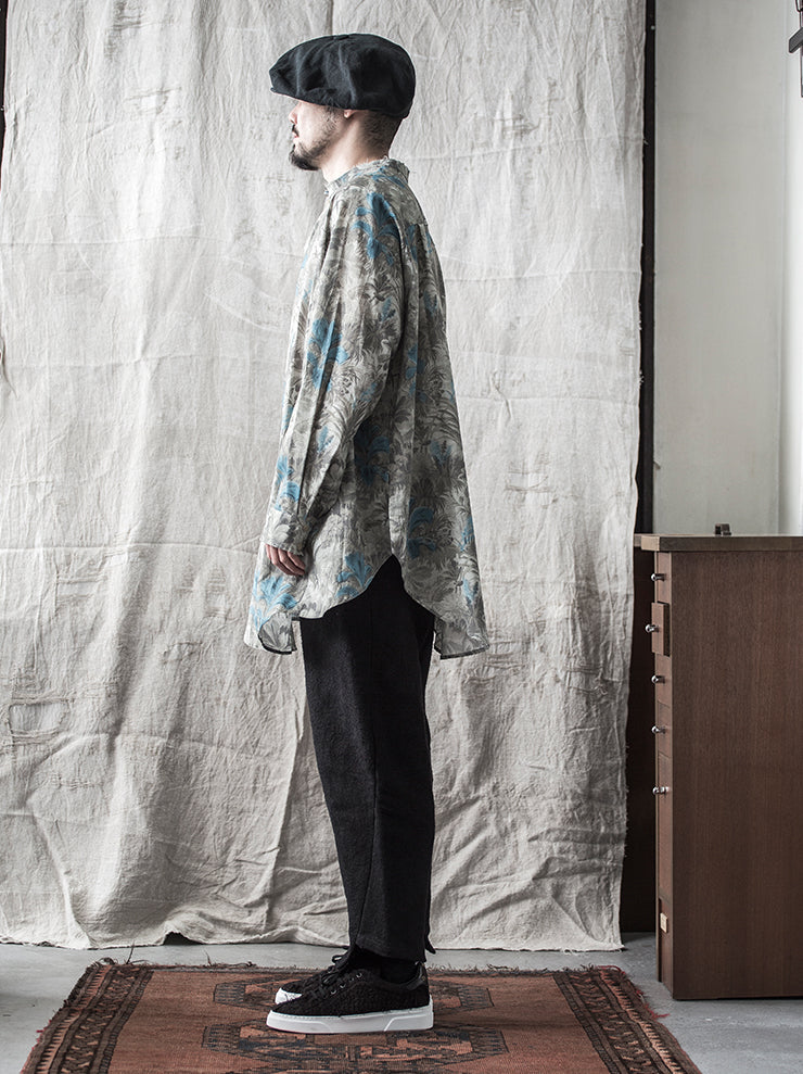 By Walid<br>メンズロロシャツ JUNGLE BLUE / printed cotton lawn