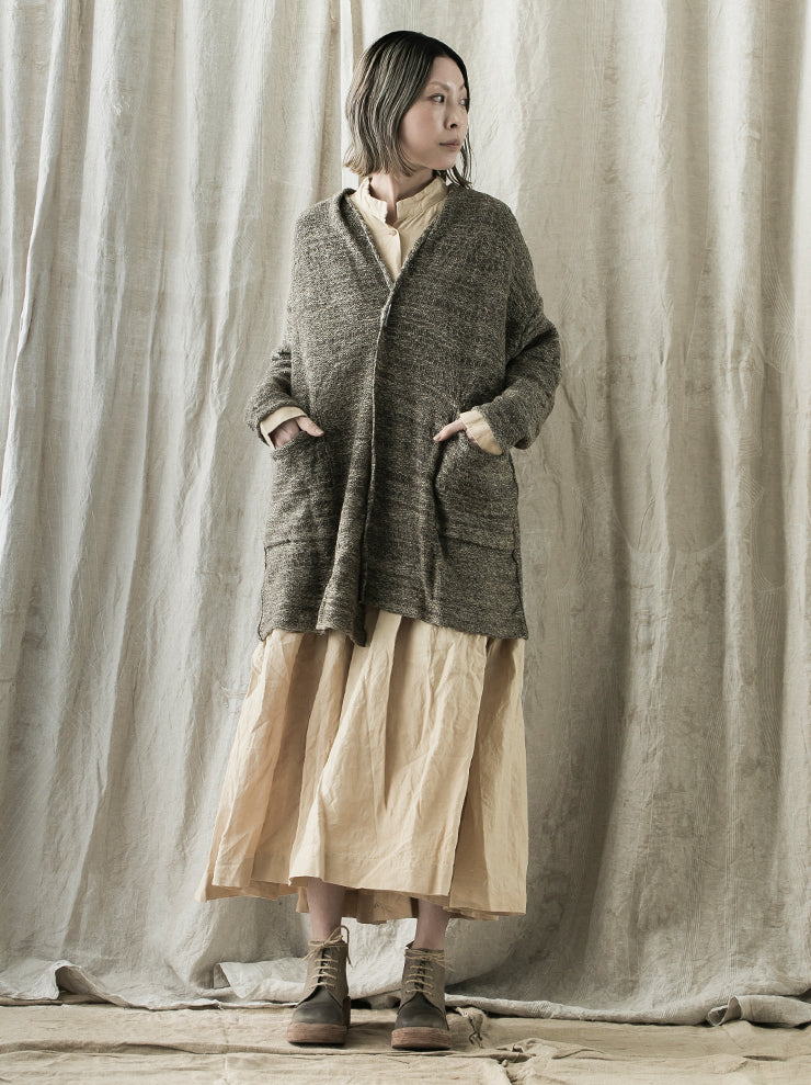 DANIEL ANDRESEN<br> APPLE linen knit cardigan NOUGAT×CORN
