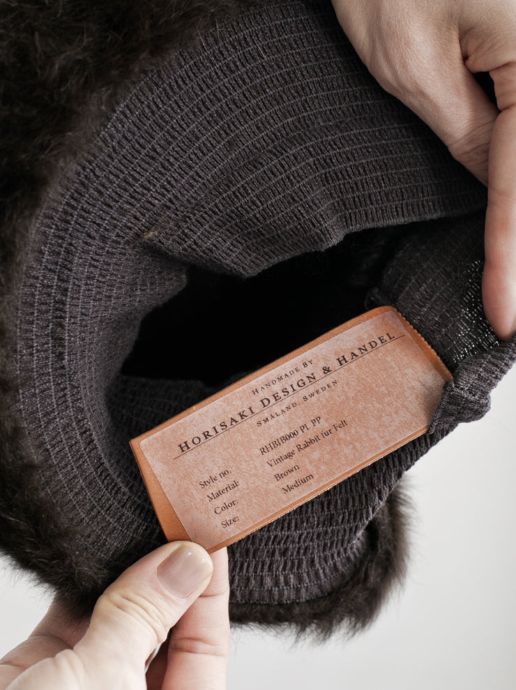 HORISAKI <br>RHBIB000PLPP Vintage Rabbit Fur Felt Hat BROWN