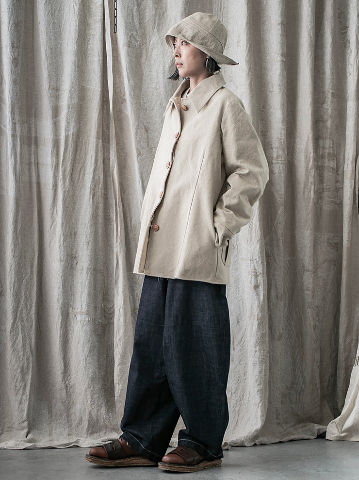 THE BACKWARD VENDOR<br>UNISEX リバーシブルヒーロージャケット / CREAM & LINEN