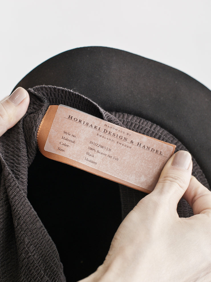 HORISAKI<br> BHJZZ005EB Beaver Fur Felt Easy Barn Hat BLACK