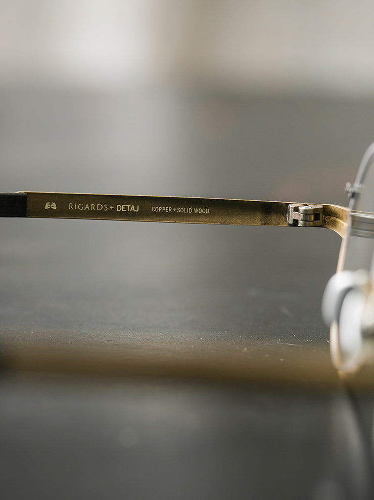 RIGARDS×DETAJ<br> Copper x solid wood sunglasses GOLD PATINA / RG0825DT